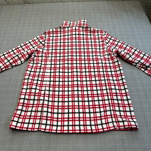 Plaid 1/4 Zip Fleece Pullover Womens Large Lands End Cozy Cabin‎ Winter New - Picture 3 of 8
